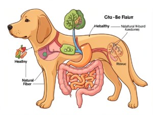 Dogs digestive with healthy foods diet