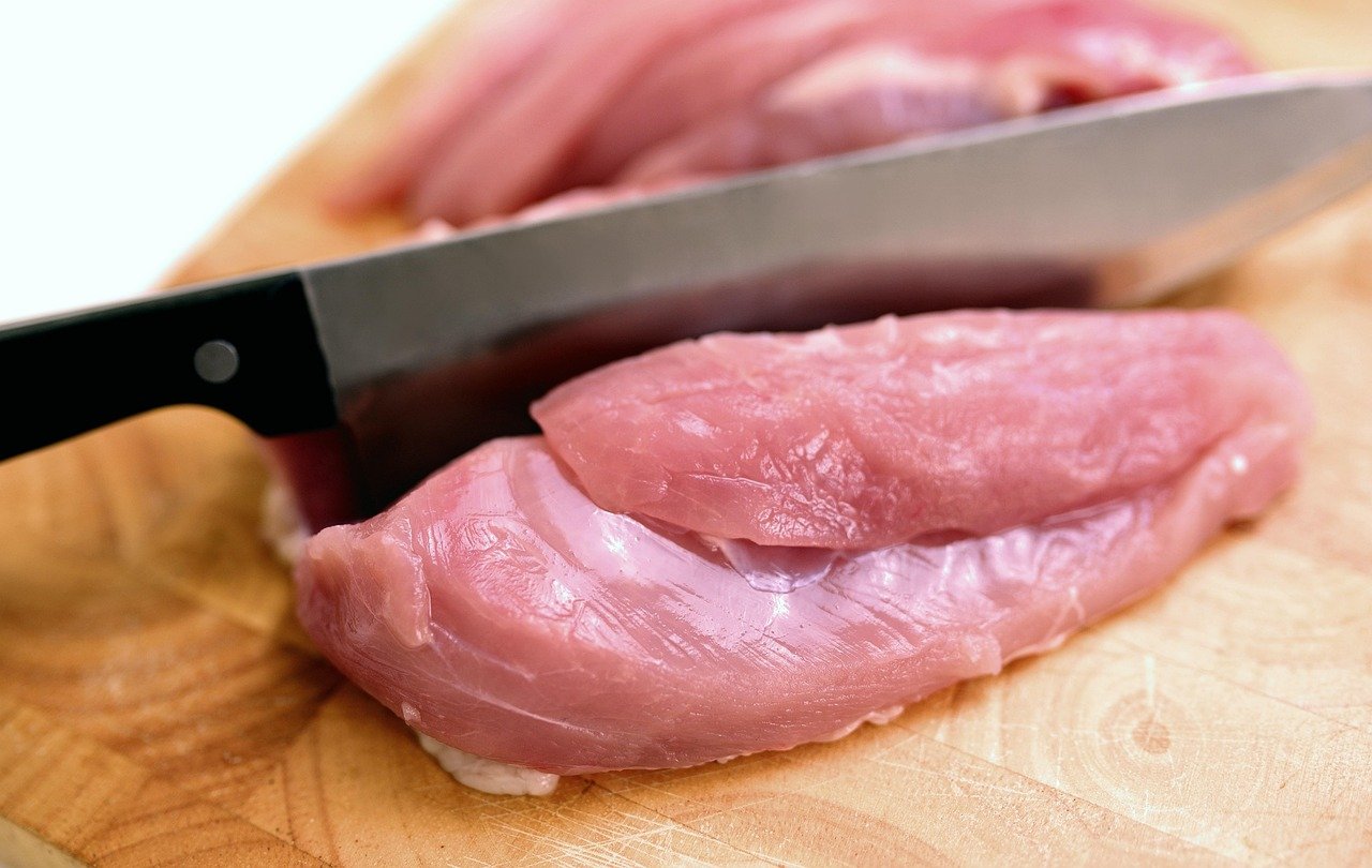 Fresh, raw antibiotic-free novel protein cuts prepared for sensitive pets