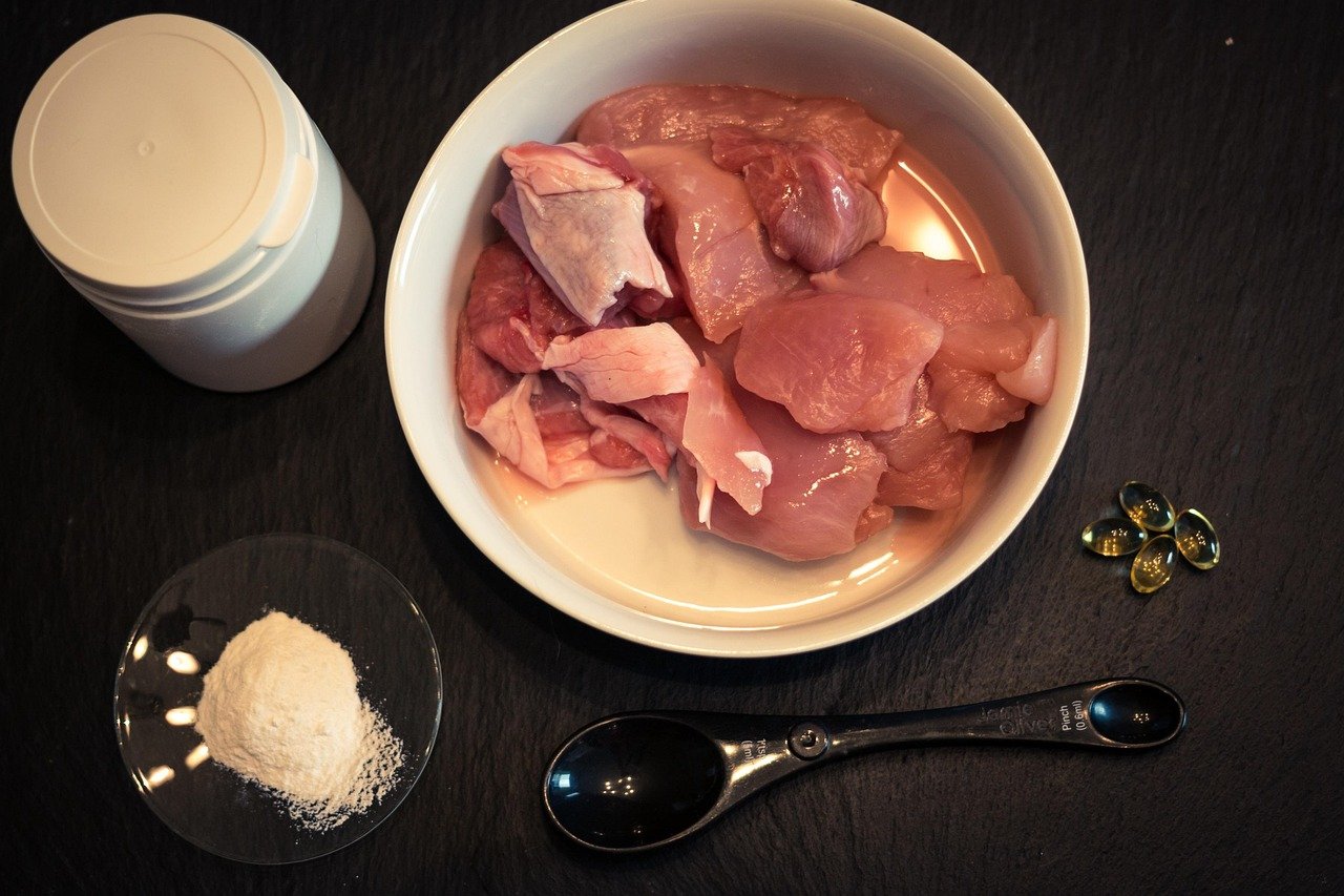Raw rabbit heads and natural cuts prepared for canine raw feeding in Penang